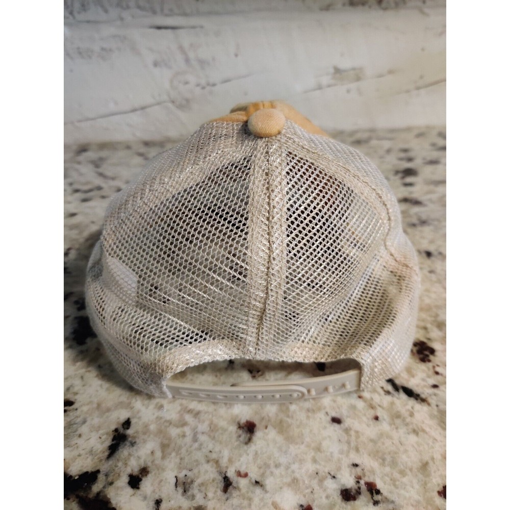 Port Aransas, Texas Hat Cap, Salt Creek Apparel. Yellow Canvas and Mesh Snapback - Picture 5 of 7